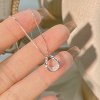 Collier d'amour en argent sterling S925, charmant et tendance, cadeau de mariage pour filles, bijoux en gros d'usine