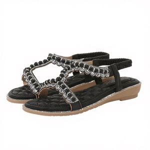 Sandales compensées sportives et confortables pour femmes, respirantes, à semelle en caoutchouc, idéales pour l'extérieur en été - Product Image 4