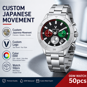 Montre-bracelet analogique à quartz pour homme en alliage d'acier inoxydable 47 mm, étanche, avec chronographe et affichage de la date, idéale pour les affaires - Product Image 2
