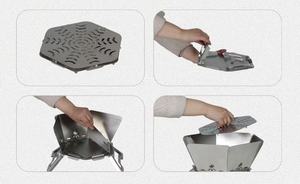 Grille de cuisson roulante en acier inoxydable 304 antiadhésive, paniers de grillades emboîtables, <span class=keywords><strong>poignée</strong></span> en bois <span class=keywords><strong>amovible</strong></span> - Product Image 6