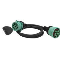 Harga Pabrik Kabel Splitter Y Hijau Tipe 2 9 Pin J1939 untuk Perangkat Pencatat Elektronik PT30 ELD Truk Berat 20AWG Tahan Lama