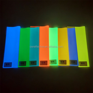 High Visibility <strong>Glow</strong> in <strong>Dark</strong> Eco-Friendly Washable 6-8 Hours Polyester Fabric Night Luminous Fluorescence Recycled for <strong>Jackets</strong> - Product Image 4