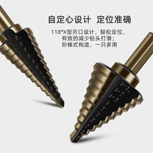 Pagoda <b>Step</b> <b>Drill</b> Bit Set 5pc Imperial Hex Shank TiCN Coated For Nonferrous Metals - Product Image 2