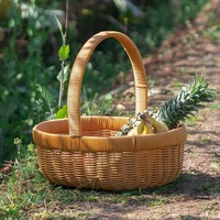 Nouveau panier ovale en PP vintage tissé à la main pour l'arrangement floral, l'emballage de fruits et les boîtes cadeaux