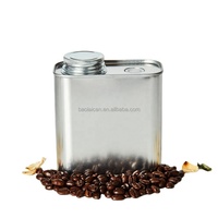 Boîte de conserve carrée personnalisée en fer blanc pour café, 200 grammes, boîte d'emballage en métal pour grains de café et thé avec valve de dégazage