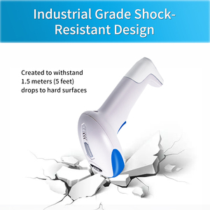 Cầm tay Đầu đọc mã vạch 2D Máy quét mã vạch <span class=keywords><strong>laser</strong></span> cho hậu cần quét nhanh Máy in di động màu xanh trắng <span class=keywords><strong>Bluetooth</strong></span> Null Stock - Product Image 3