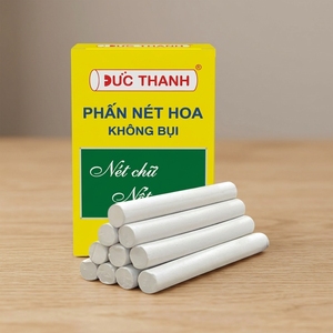 Lot de 12 craies blanches sans poussière Duc Thanh, non toxiques, résistantes à la casse, traçage fin, effaçables facilement – Offre Export – Meilleures ventes - Product Image 1