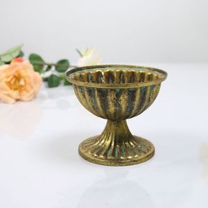 Vase de table en fer forgé rétro européen, rond, fait à la main, robuste, décoration pour événements et célébrations - Product Image 4