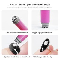 Stylo de stamping pour nail art, stylo tampon en silicone, stylo de transfert, outil DIY personnalisé pour la peinture à pois, les motifs floraux et le graffiti sur ongles, ensemble de 15 pièces