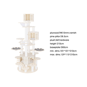 Arbre à chat avec structure en bois véritable, grande maison <span class=keywords><strong>pour</strong></span> chats de grande taille, structure d'escalade multi-niveaux <span class=keywords><strong>pour</strong></span> chats - Product Image 2