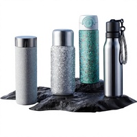 Botella de Titanio Puro con Aislamiento al Vacío, Grabado Personalizado, Gran Capacidad, Regalo Empresarial Portátil para Hombres, Mujeres y Ejecutivos de Oficina