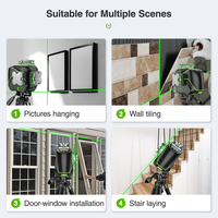 Huepar S04CG-L 4D 16 lignes niveau Laser automatique à faisceau vert avec Mode d'impulsion manuelle