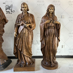 BLVE Christian Religious Life Size Bronce Jesús Estatua Religiosa Bronce San José y María Esculturas en Stock - Product Image 1