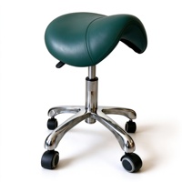 Tabouret ergonomique en cuir PU sans dossier, hauteur réglable, pivotant à 360°, pour dentisterie, médecine, salon, hôtel, avec roulettes silencieuses