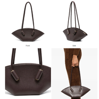 Kustomisasi pabrik OEM tas Tote tali tunggal kulit asli Fashion wanita gaya Vintage kapasitas besar untuk segala musim