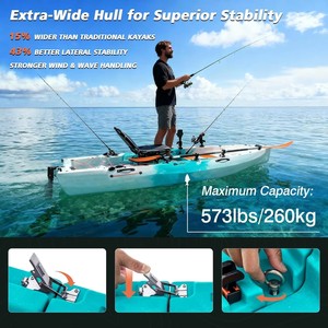 Chariot de kayak modulaire Yak Outdoors pour la pêche, capacité de 573 lb, 110 pouces, siège surélevé en HDPE, garantie de <span class=keywords><strong>3</strong></span> ans, siège pivotant à 360° - Product Image 2