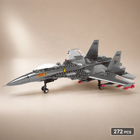 Série de jouets de construction d'avions militaires chasseurs embarqués Flying Shark No.551 pour la vente en gros, modèle STEM, pour les magasins de cadeaux