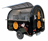 Remorque alimentaire compacte Yummy pour café, chariot de restauration mobile avec fenêtre de service pour boissons expresso, collations, festivals et activités extérieures