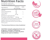 Aeglewell OEM Gummies Équilibre Hormonal SPM avec Vitamine B6 et Ingrédients à Base de Plantes pour Soulager les Douleurs Menstruelles des Femmes (60 Comprimés)