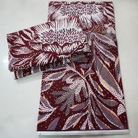 Tissu 100% Coton Peigné Motif Batik Ciré Tricoté à la Trame 142 g/m² Ignifuge pour Textile de Maison et Vêtements