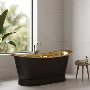 Baignoire ovale de qualité supérieure 100% en laiton noir fini, fabriquée en Inde, en vente auprès d'exportateurs indiens. - Product Image 5