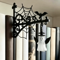 Mini lampe LED suspendue en fer, motif fantôme de dessin animé mignon, pour lecture, lumière de nuit décorative d'Halloween, ornement pour chambre, fête et maison