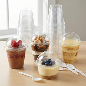 أكواب آيس كريم بلاستيكية مع أغطية من البولي إيثيلين تيريفثالات والبولي بروبيلين، أكواب جيلاتو ويوغورت مجمد يمكن التخلص منها مع طباعة مخصصة - Product Image 2