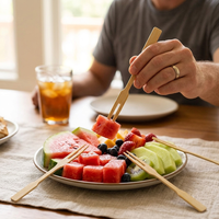 Wegwerp bamboe fruitprikkers, biologisch afbreekbaar, milieuvriendelijk, voor fruit, desserts, bamboeprikkers, mini-prikkers voor kinderfeestjes, goedkoop