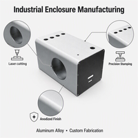 Boîtier en aluminium usiné CNC sur mesure, anodisé et thermolaqué, pour contrôleur de machine laser, boîte de contrôle industrielle en aluminium