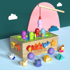 WH Boîte d'activités multifonctionnelle en bois en forme de carotte, avec fonction de capture d'insectes, jouet de construction et d'association - Product Image 4