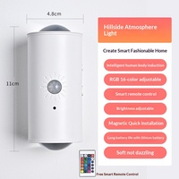 Applique murale LED intelligente à détecteur de mouvement PIR, RGB, intensité variable, magnétique, sans fil, rechargeable, veilleuse pour couloir, escalier, hall