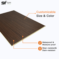 Panneau mural WPC écologique de qualité E0, grain de bois, imperméable, 9 mm d'épaisseur, garantie 5 ans, pour la maison, salon, salle de bain, cuisine