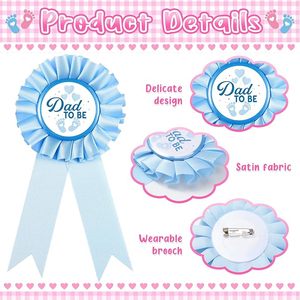 Écharpe de révélation de sexe garçon ou fille, écharpe de future maman, épingles de future papa avec bandeau fleuri et bracelet pour fête de révélation de sexe de bébé - Product Image 4