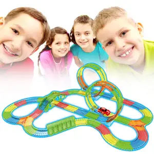 Magic Slot Toy Car Glowing Tracks 316 PCS Track Racing Car Toy For Kids