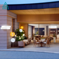 Comptoir de présentation design pour magasin de bubble tea high-tech, mobilier de café en bois, éclairage LED, comptoir de bar et de confiserie