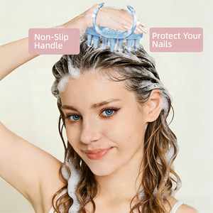 Brosse à <span class=keywords><strong>shampoing</strong></span> en silicone à anneau rond, nouveau style, <span class=keywords><strong>sans</strong></span> dommage pour les cheveux, nettoyage du cuir chevelu, massage anti-stress, vente en gros - Product Image 6