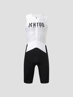 Combinaison de cyclisme personnalisée à haute élasticité sans manches pour hommes/femmes, respirante, à séchage rapide, avec rembourrage professionnel pour le triathlon