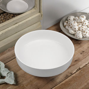 Ciotola per zuppa in ceramica bianca impilabile con insalata di porcellana rotonda personalizzata - Product Image 3