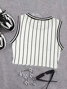 Maillot de basketball personnalisé pour bébé, coupe oversize vintage et carrée, à rayures, en maille, court, pour le jour du match, cadeau, pour les supporters - Product Image 6
