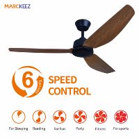 Ventilateur de plafond mural Marckeez 52 pouces BLDC à 3 pales, design silencieux, économie d'énergie, réversible, pour intérieur