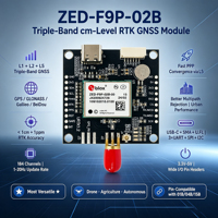 Carte récepteur GNSS RTK ZED-F9P-02B-00, module GPS multibandes pour la cartographie et l'arpentage par drones et robots, ZED-F9P-04B/ZED-F9P-01B en option