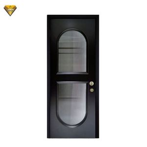 Porte en <span class=keywords><strong>bois</strong></span> d'acajou 6-lite fini <span class=keywords><strong>bois</strong></span> massif pour chambre entrée et salon avec verre et acier - Product Image 3