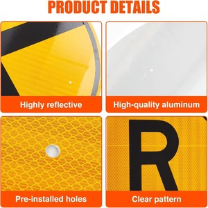 Segnale Riflettente in Alluminio per Attraversamento Ferroviario, Rotondo da 30 Pollici Conforme a MUTCD, Segnale di Avvertimento Ferroviario per Bordo Stradale - Product Image 2