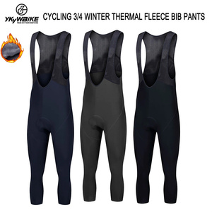 YKYWBIKE Ciclismo Bib Pants 3/4 <span class=keywords><strong>Invierno</strong></span> Térmico Fleece Ciclismo Baberos Pantalones cortos Hombres 6 horas de paseo Pantalones cortos de bicicleta de alta calidad Pantalones largos - Product Image 1