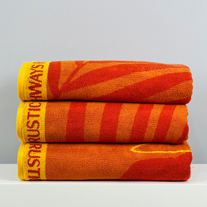 ผ้าขนหนูชายหาดลายแจ็คการ์ดย้อมสีแบบกำหนดเอง ขนาด 70x140 ซม. ผ้าฝ้ายแท้ สำหรับผู้ใหญ่ ใช้พันตัวในวันพักผ่อน - Product Image 2