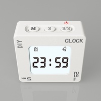 Horloge de bureau numérique mini cube avec affichage LCD, fonction snooze et minuterie