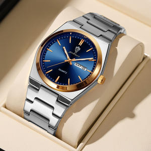 นาฬิกาควอตซ์ผู้ชาย Gohuos 8807 สายสแตนเลส กันน้ำ 30 เมตร หน้าปัด 40 มม. ตัวล็อคแบบผีเสื้อ นาฬิกาธุรกิจสำหรับผู้ชาย - Product Image 1