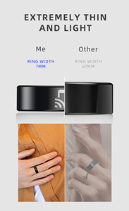 Anillo Inteligente de Cerámica con Control por APP <span class=keywords><strong>y</strong></span> NFC, R20, Monitor de Actividad Física, Frecuencia Cardíaca, Oxígeno en Sangre, Monitoreo del Sueño, Fotografía Remota - Product Image 3
