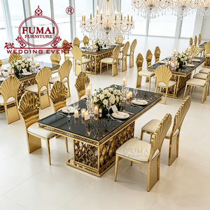 Juego de mesa de comedor de vidrio templado transparente rectangular con escamas de pescado para 8 - Product Image 2