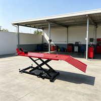 Table élévatrice pneumatique à ciseaux pour moto, capacité 800 lb, avec pédale et valve de décompression, et étau de roue pour réparation de motos